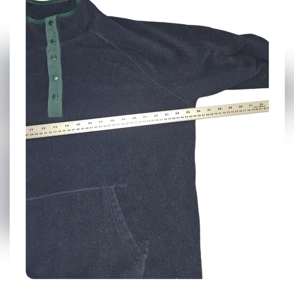 America Eagle Fleece Sweater Vintage 90s Pull Over Jacket 1/4 Snap Blue Men's - Picture 5 of 6